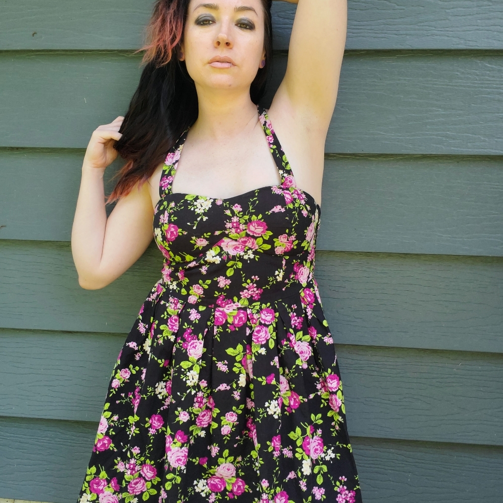 No Boundaries Floral Pinup Style Dress